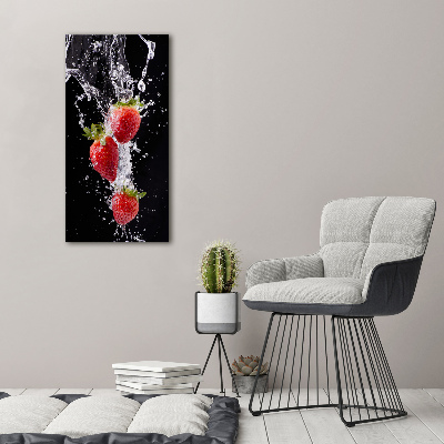 Acrylbild vertikal Erdbeeren