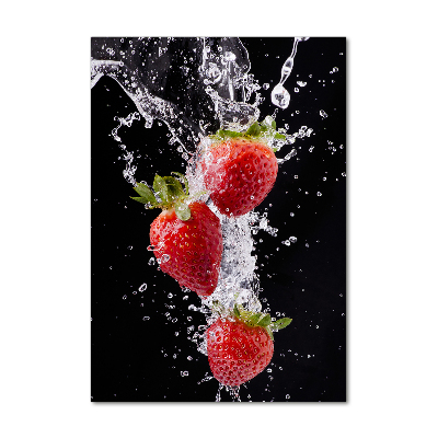 Acrylbild vertikal Erdbeeren