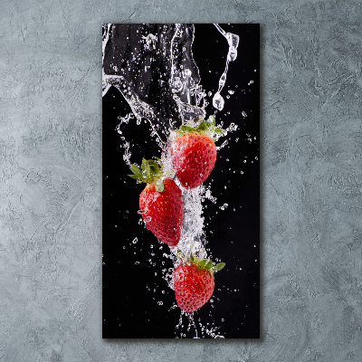 Acrylbild vertikal Erdbeeren