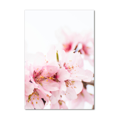Acrylbild vertikal Mandelblüten