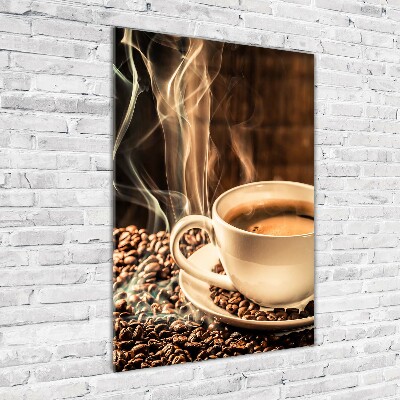 Modernes Acrylbild vertikal Aromatischer Kaffee