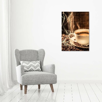 Modernes Acrylbild vertikal Aromatischer Kaffee