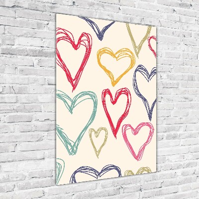 Plexiglasbilder vertikal Bunte Herzen