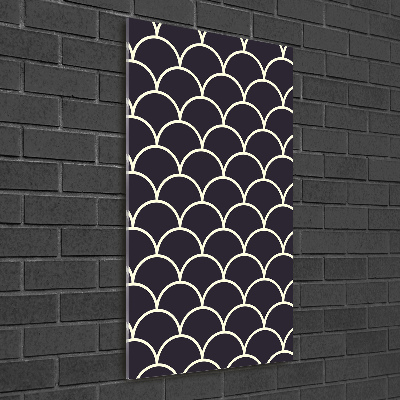 Modernes Acrylbild vertikal Fischschuppen