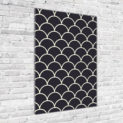 Modernes Acrylbild vertikal Fischschuppen