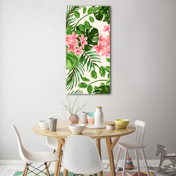 Acrylbild vertikal Hawaiianische Blumen
