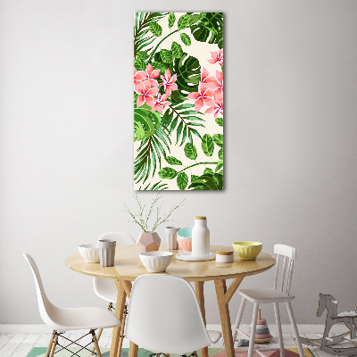 Acrylbild vertikal Hawaiianische Blumen
