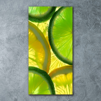 Modernes Acrylbild vertikal Limette und Zitrone