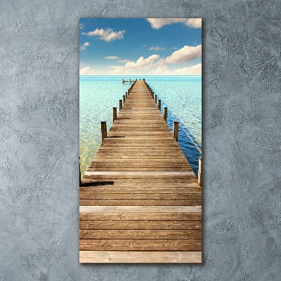 Bild auf Acrylglas vertikal Holzsteg