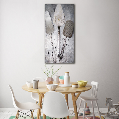 Modernes Acrylbild vertikal Metallbesteck