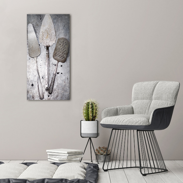 Modernes Acrylbild vertikal Metallbesteck