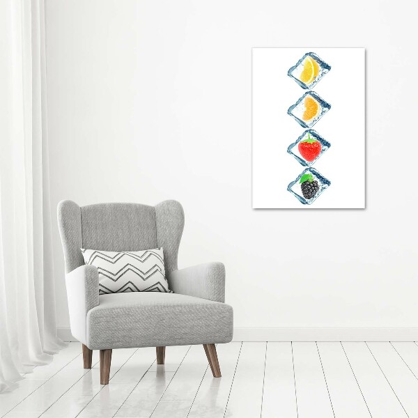 Modernes Acrylbild vertikal Obst und Eis