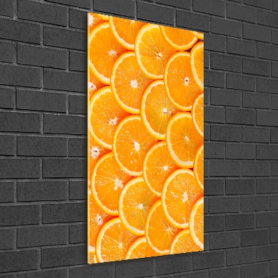 Modernes Acrylbild vertikal Orangenscheiben