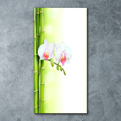Bild auf Acrylglas vertikal Orchidee und Bambus