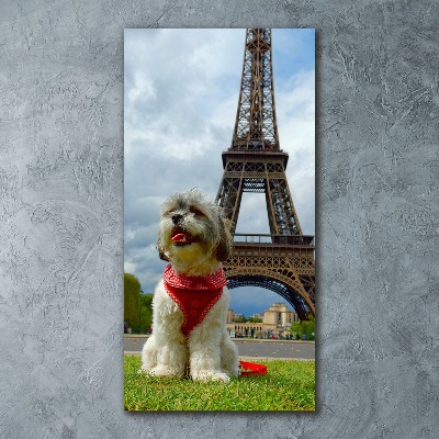 Modernes Acrylbild vertikal Ein Hund in Paris