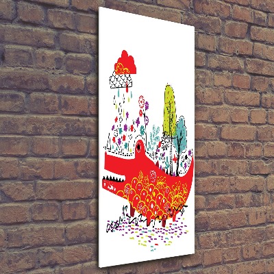 Acrylbild vertikal Krokodil