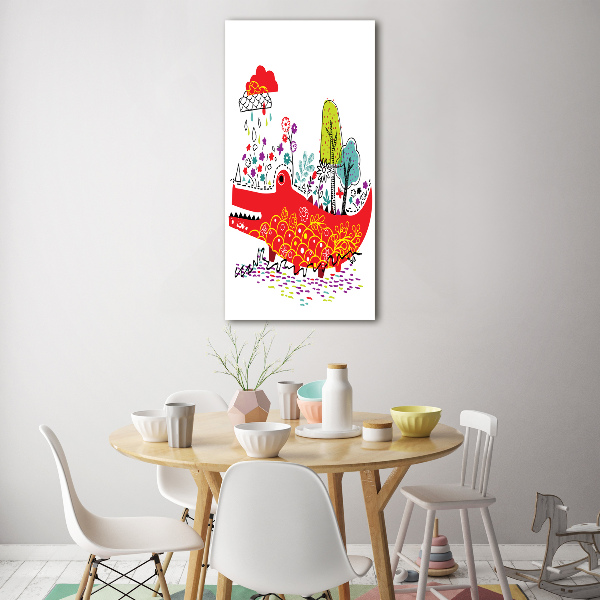 Acrylbild vertikal Krokodil