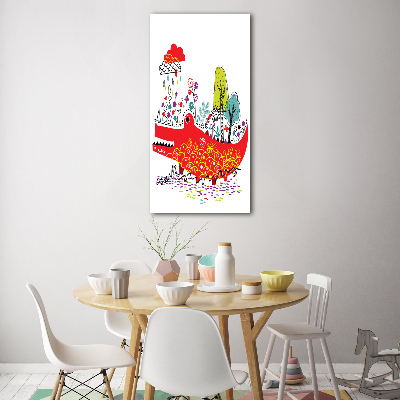 Acrylbild vertikal Krokodil