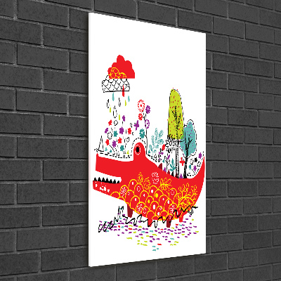 Acrylbild vertikal Krokodil