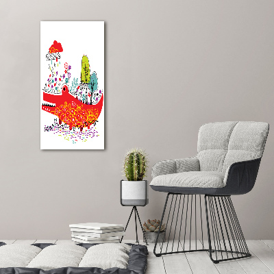 Acrylbild vertikal Krokodil