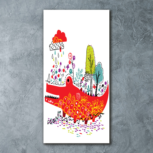 Acrylbild vertikal Krokodil
