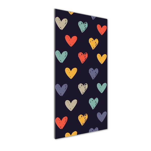 Bild auf Acrylglas vertikal Bunte Herzen