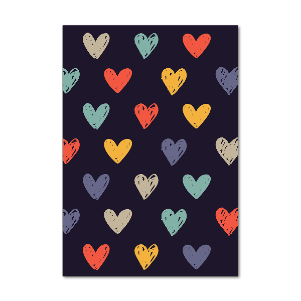 Bild auf Acrylglas vertikal Bunte Herzen