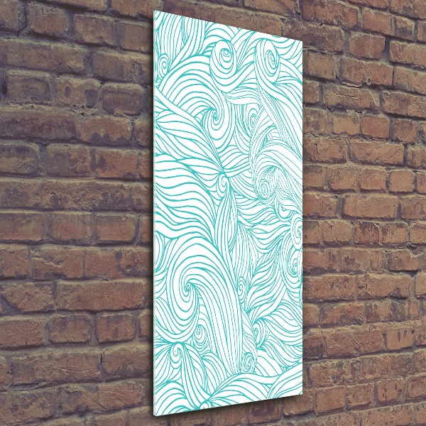 Bild auf Acrylglas vertikal Blaue Wellen