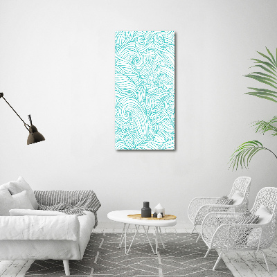 Bild auf Acrylglas vertikal Blaue Wellen