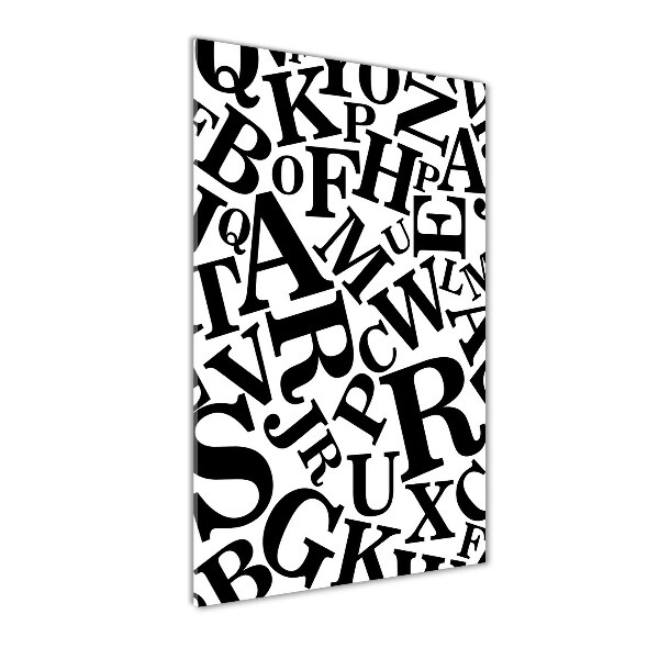 Modernes Acrylbild vertikal Alphabet