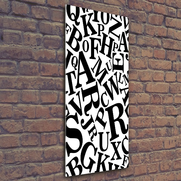Modernes Acrylbild vertikal Alphabet