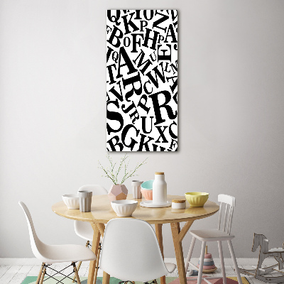 Modernes Acrylbild vertikal Alphabet