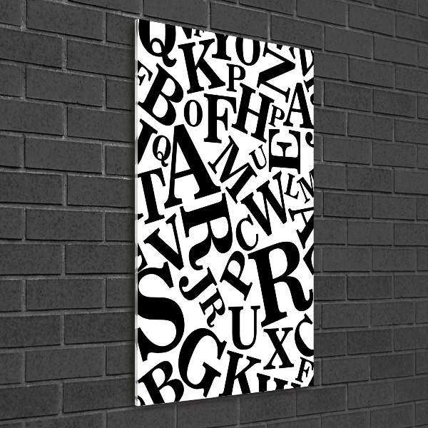 Modernes Acrylbild vertikal Alphabet