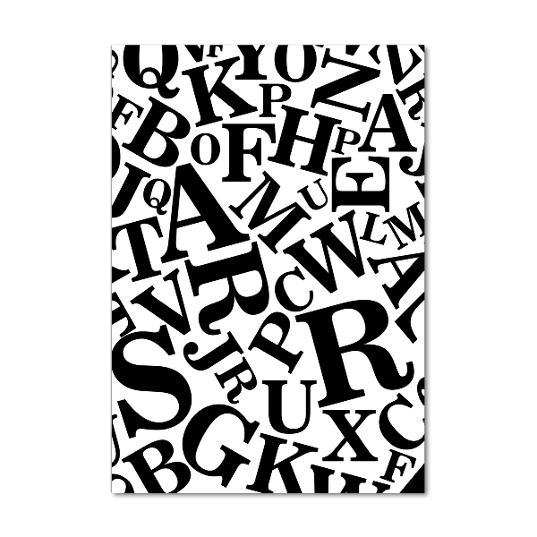 Modernes Acrylbild vertikal Alphabet