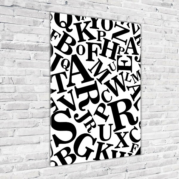 Modernes Acrylbild vertikal Alphabet