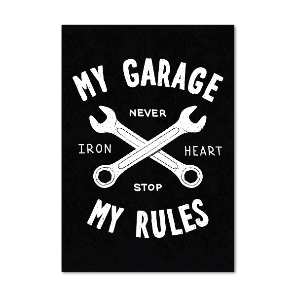 Acrylbild vertikal Meine Garage