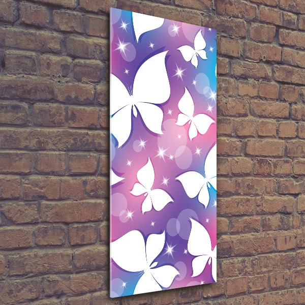 Modernes Acrylbild vertikal Schmetterlinge