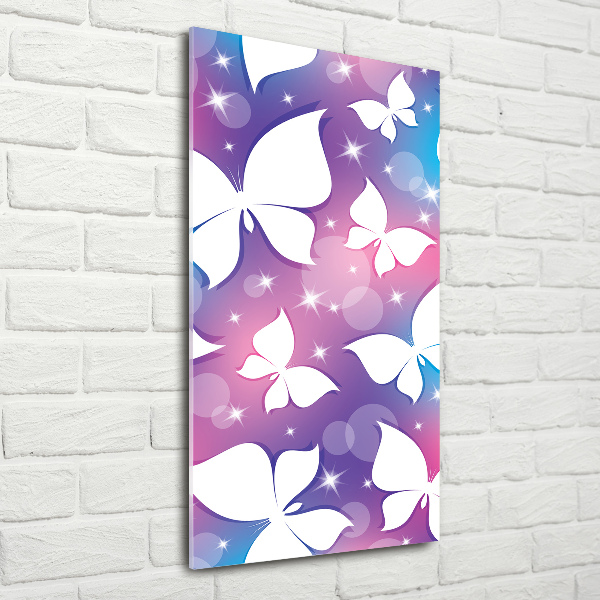 Modernes Acrylbild vertikal Schmetterlinge