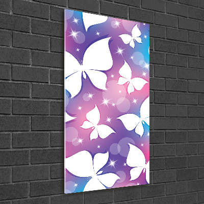 Modernes Acrylbild vertikal Schmetterlinge