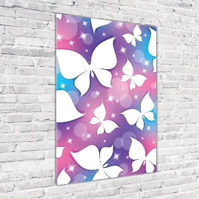 Modernes Acrylbild vertikal Schmetterlinge