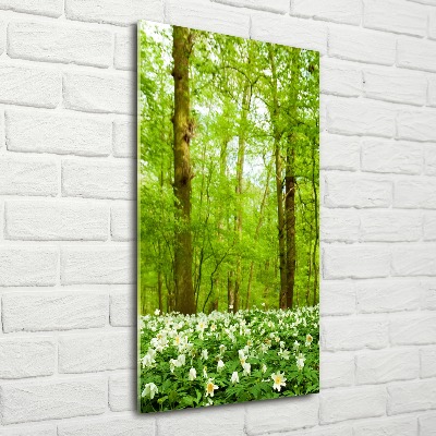 Bild auf Acrylglas vertikal Blumen im Wald