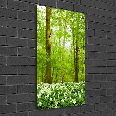 Bild auf Acrylglas vertikal Blumen im Wald