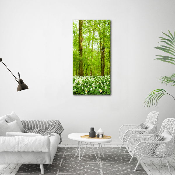 Bild auf Acrylglas vertikal Blumen im Wald