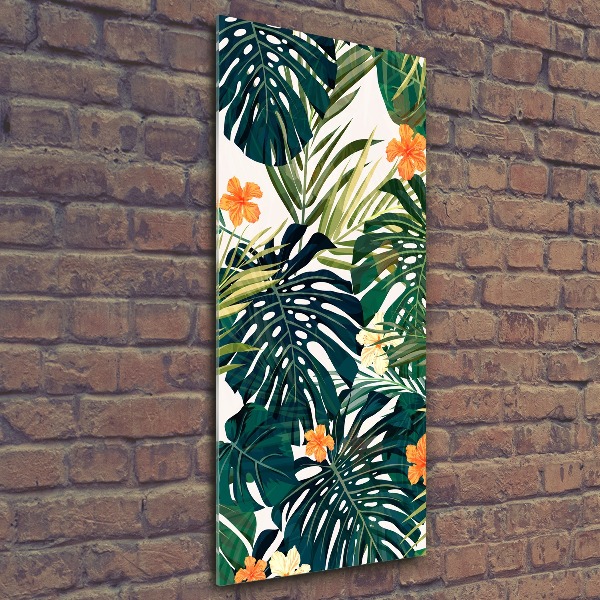 Modernes Acrylbild vertikal Hawaiianisches Muster