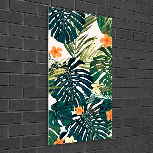 Modernes Acrylbild vertikal Hawaiianisches Muster