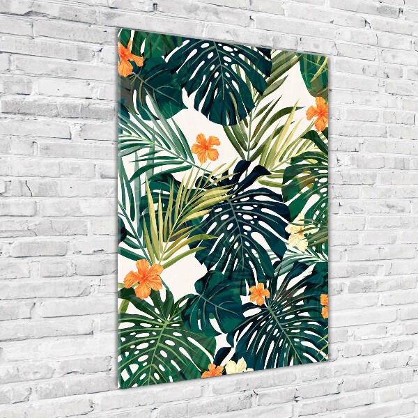 Modernes Acrylbild vertikal Hawaiianisches Muster