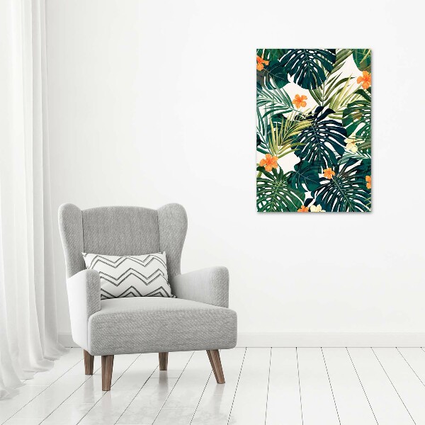 Modernes Acrylbild vertikal Hawaiianisches Muster
