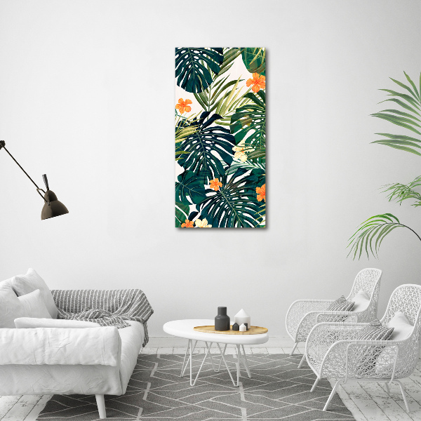 Modernes Acrylbild vertikal Hawaiianisches Muster
