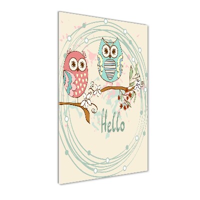 Acrylbild vertikal Eulen