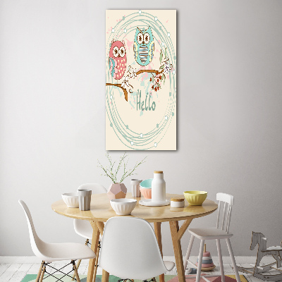 Acrylbild vertikal Eulen